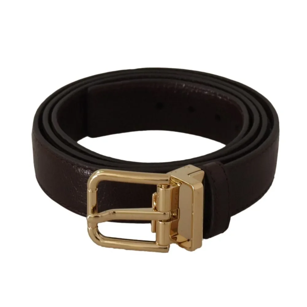 Dolce & Gabbana Elegant Leather Belt with Metal Buckle - Picture 1 of 3